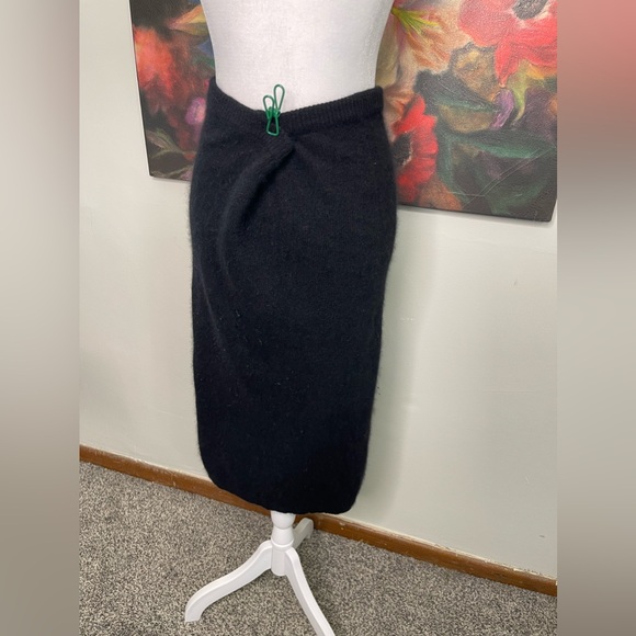 J.P. VAL Black Lambwool Agora Eyelash Maxi Pencil Knit Skirt Sz Small Soft Cozy - Picture 4 of 7